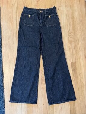 J. Crew Dark Indigo Wide-Leg Trouser Jeans